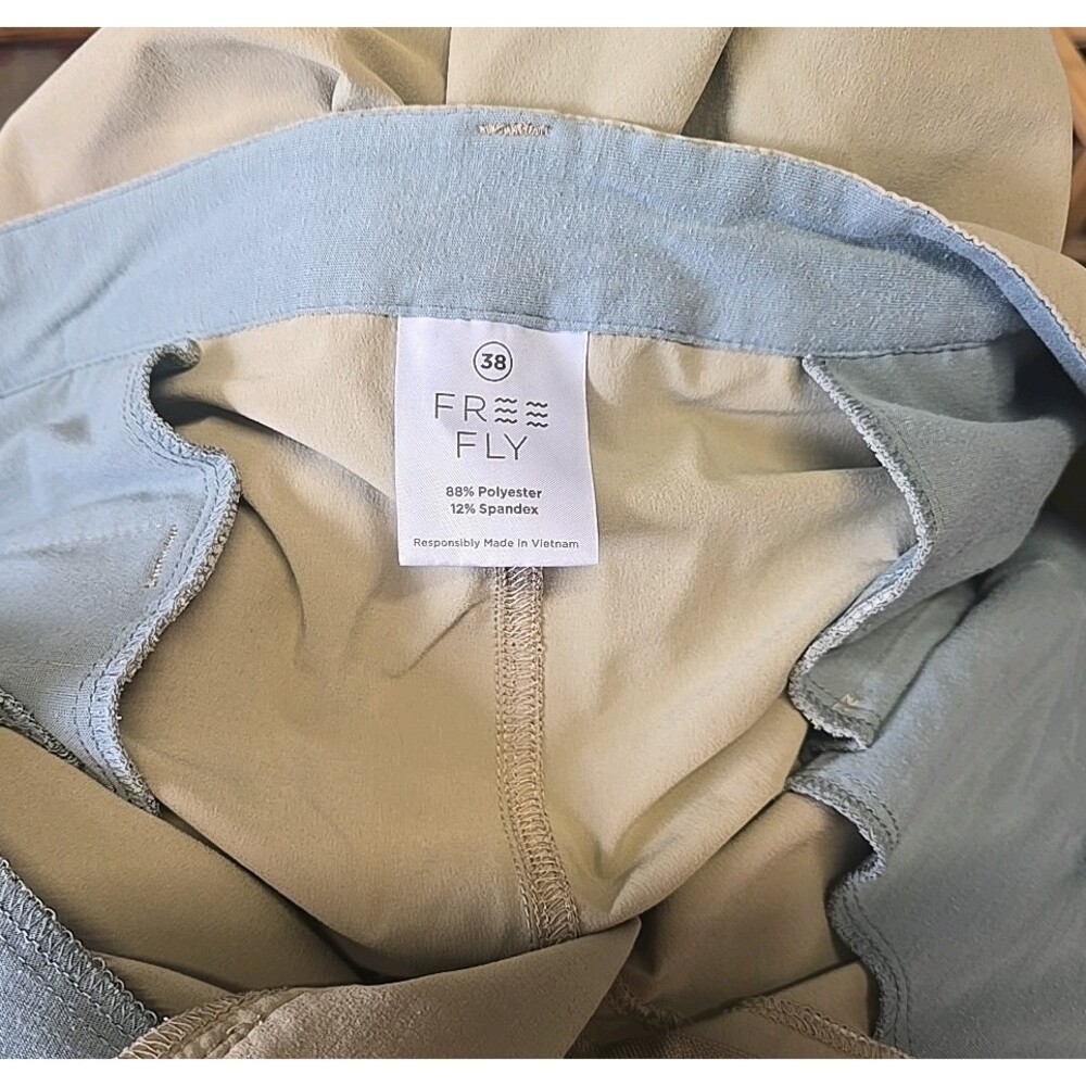 Free Fly Men's Shorts Breeze Khaki Tan Chino Performance Active, Size 38 - Picture 9 of 10